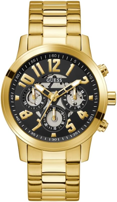 

GUESS мужские часы 44mm, Gold Tone/Gold Tone/Black, Позолоченный, GUESS мужские часы 44mm, Gold Tone/Gold Tone/Black