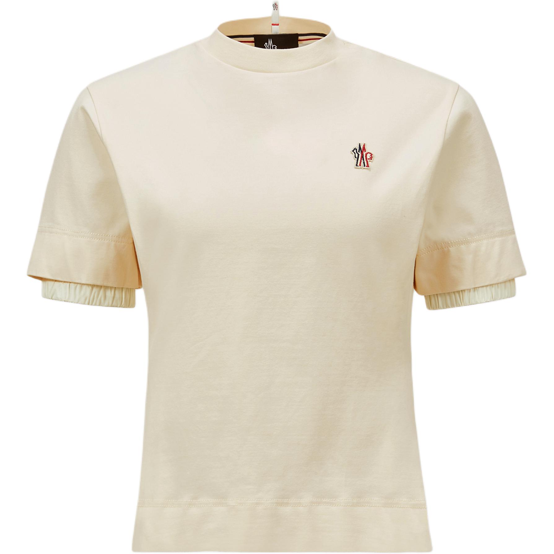 

Футболка с логотипом на заплатке Moncler Grenoble, айвори