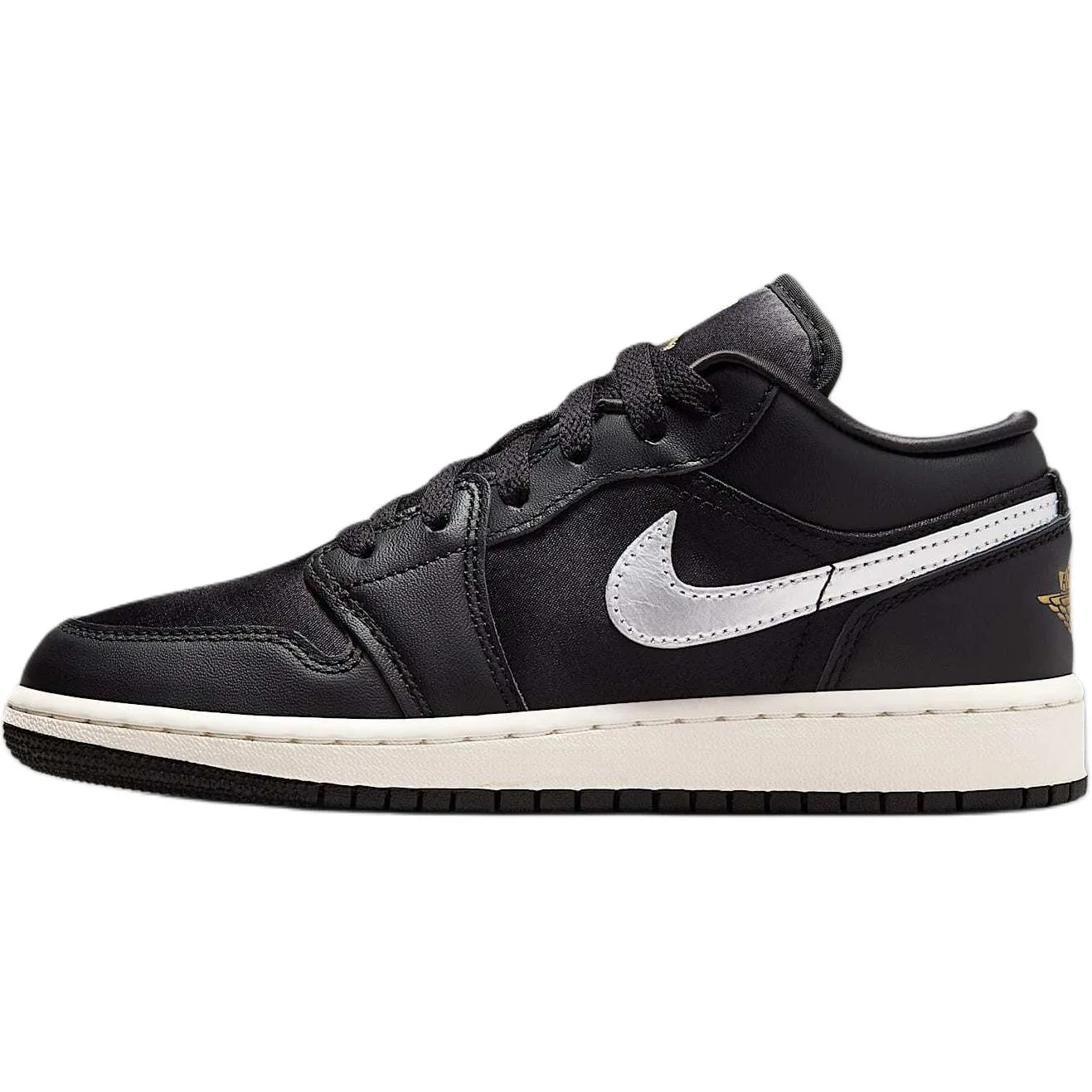 Jordan Детские баскетбольные кроссовки low top черные/серебристые с противоскользящей и износостойкой подошвой