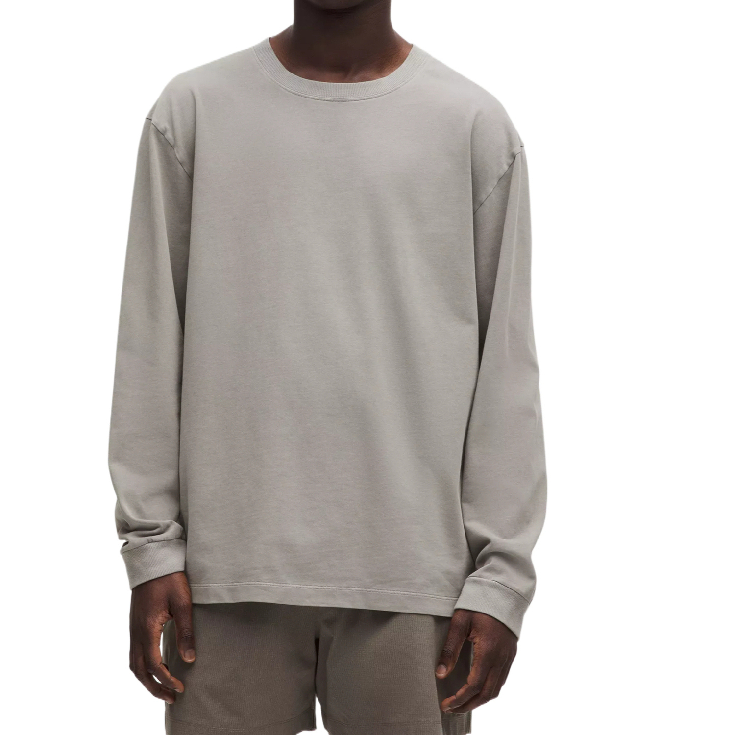 

Тяжеловесная футболка с длинным рукавом Cotton Jersey Lululemon, серый/серый