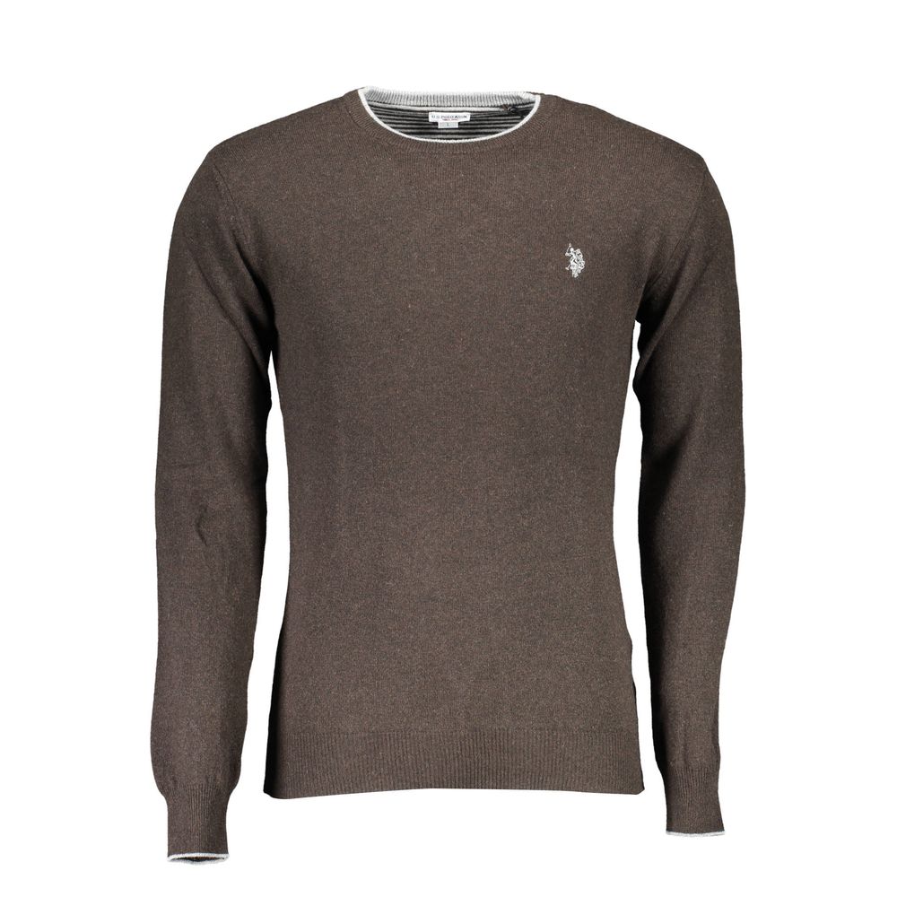 Коричневый шерстяной мужской свитер U.S. Polo Assn.