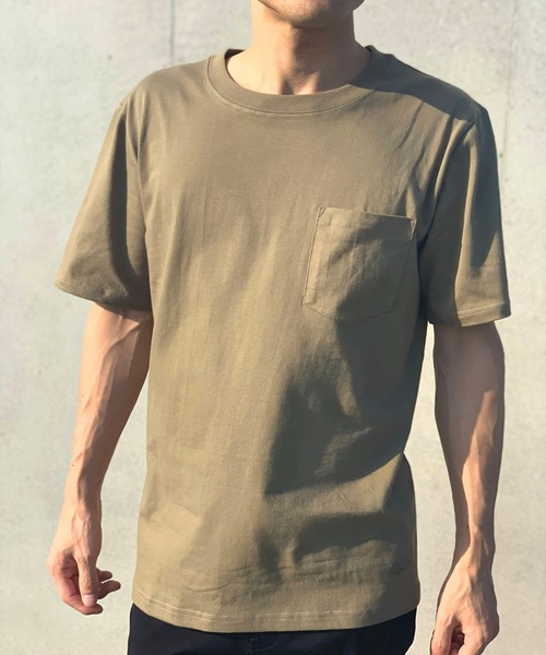 

Футболка с карманом, плотный джерси FRUIT OF THE LOOM, цвет хаки