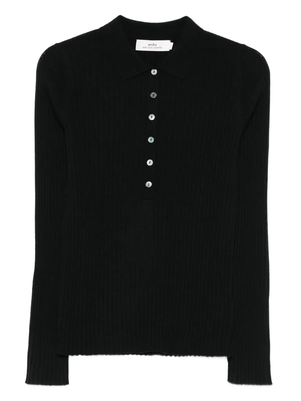 

Кашемировая рубашка поло в рубчик arch4, черный