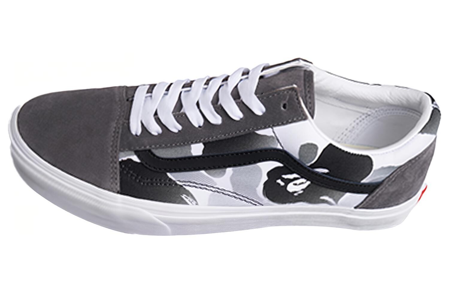Кроссовки A Bathing Ape X Vans Old Skool Skateboard Shoes Unisex Low-Top Gray White