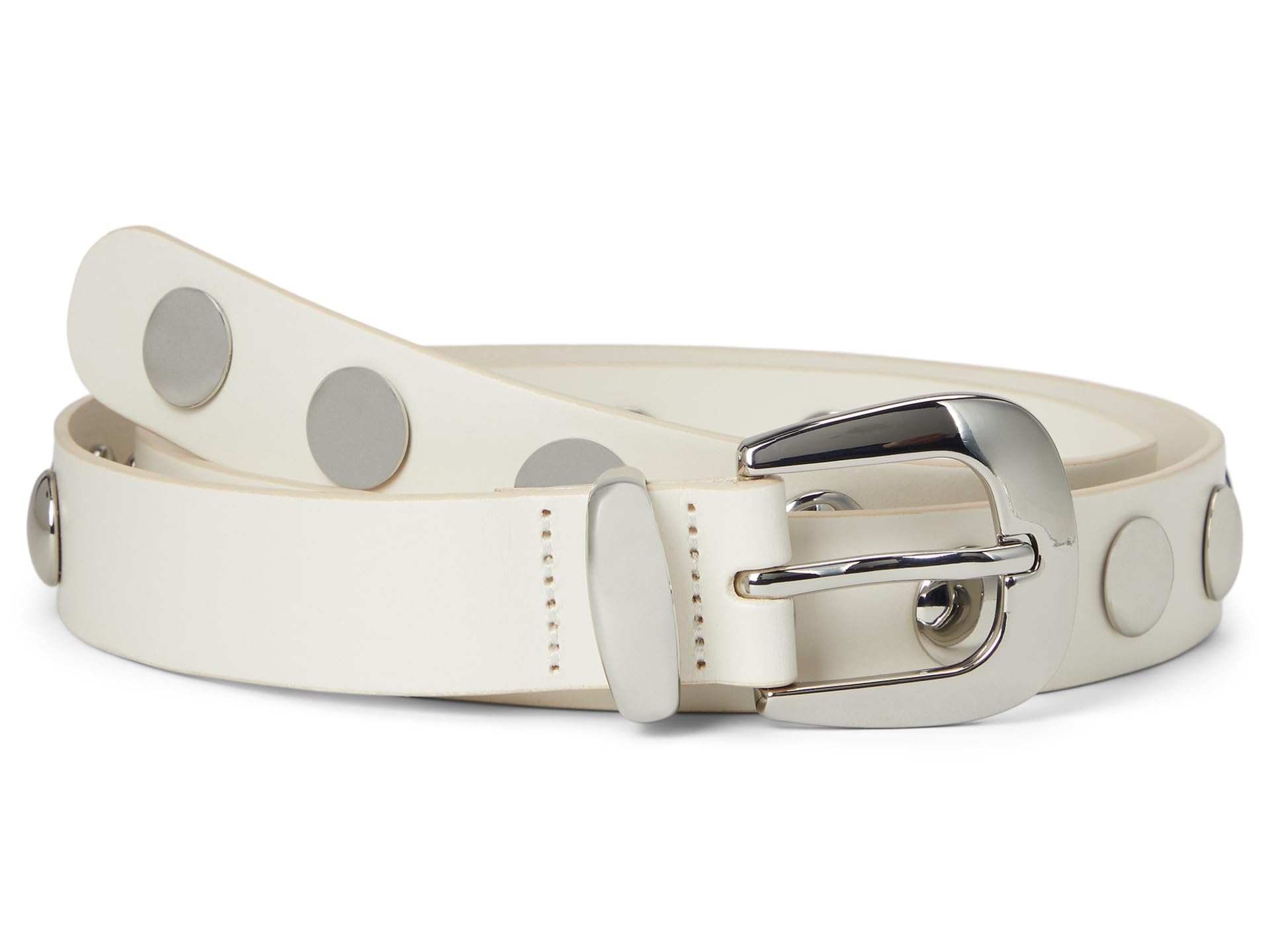 

Ремень Madewell Clean Western Belt : Dome Studs, слоновая кость