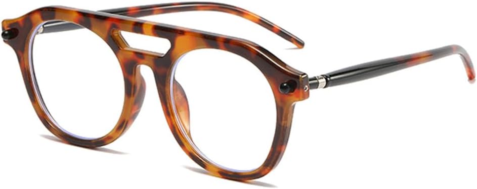 

Солнцезащитные очки UV400 для мужчин и женщин | Двойная перемычка, заклепки, прозрачный градиент | для вождения и занятий спортом на открытом воздухе generic, Leopard Clear