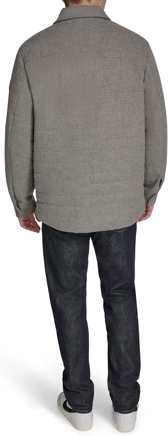 Мужская стеганая куртка из смеси шерсти Tommy Hilfiger, Heather Grey — фото 4