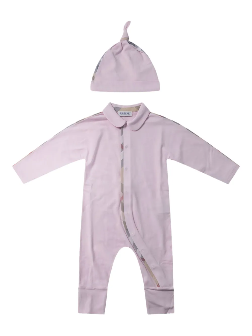 

Комбинезон для новорожденного с отделкой в клетку Burberry Kids, фиолетовый