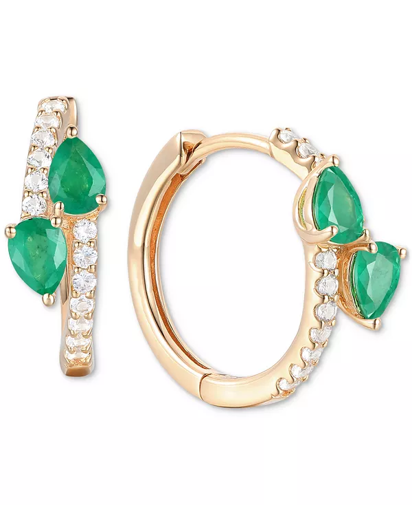 

Серьги-Кольца с сапфирами, рубинами или изумрудами (3/4 карата) и бриллиантами (1/5 карата) из 14-каратного или белого золота Macy'S, emerald