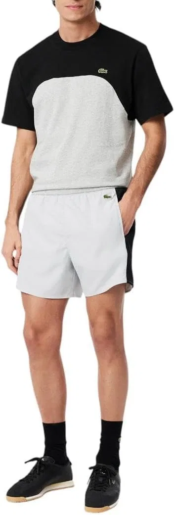 Плавки мужские Lacoste Colorblock, серый и черный — фото 4