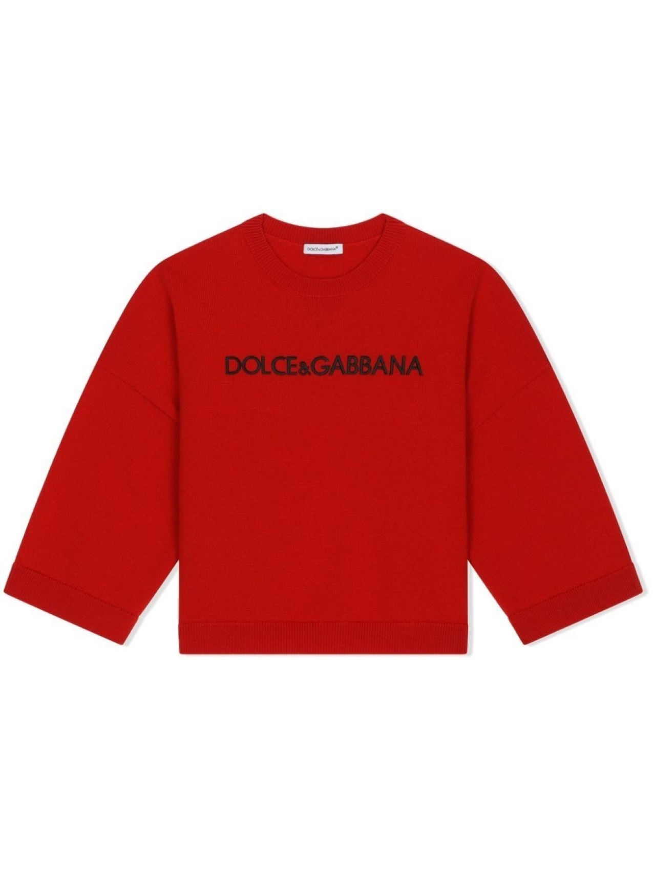 

Шерстяной джемпер с вышитым логотипом Dolce & Gabbana Kids, красный