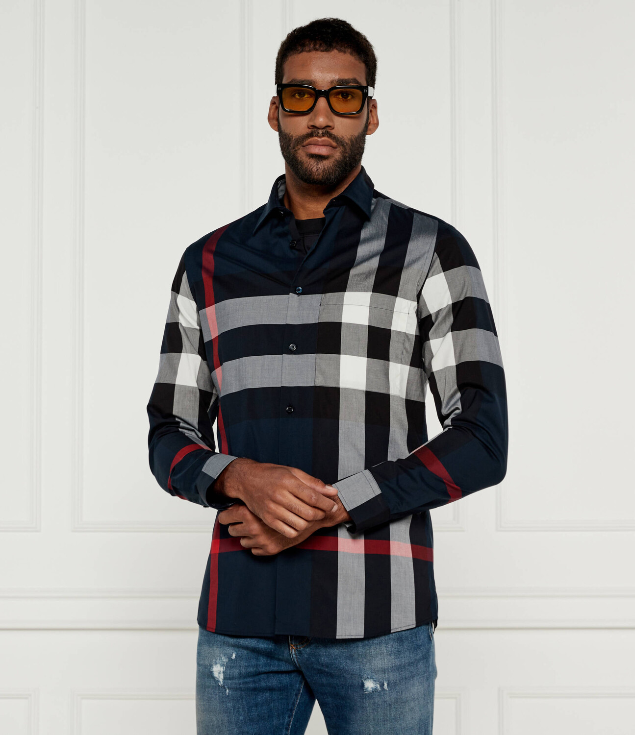 

Рубашка Burberry Regular Fit, темно-синий