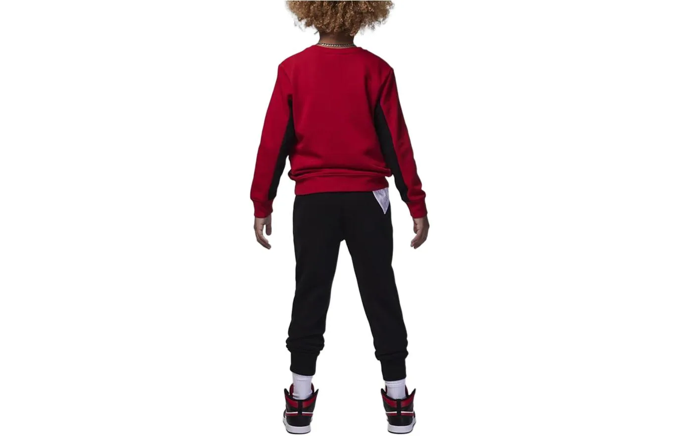 Детская повседневная спортивная футболка с круглым вырезом Jordan, Red+Black — фото 4