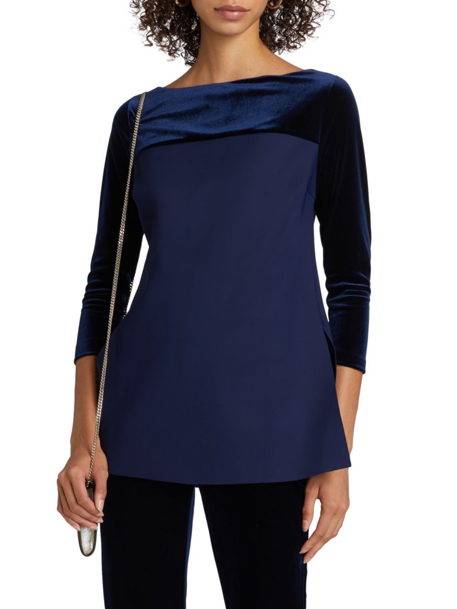 

Бархатный топ Danzi Chiara Boni La Petite Robe, цвет Blue Notte