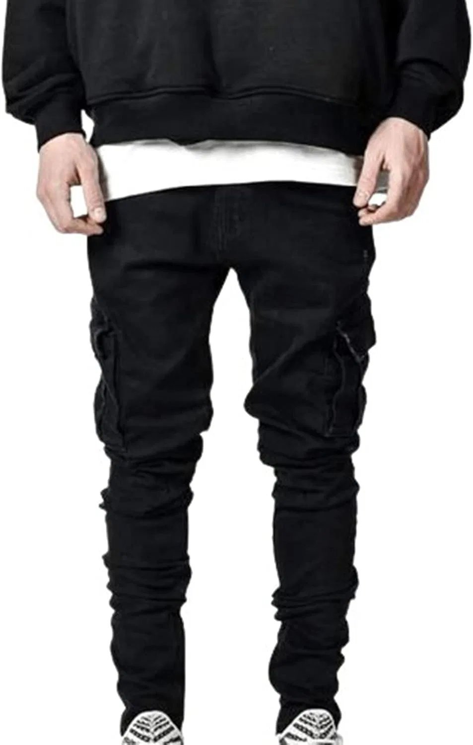 Джинсы карго, Slim Fit, A#01 Black — фото 2