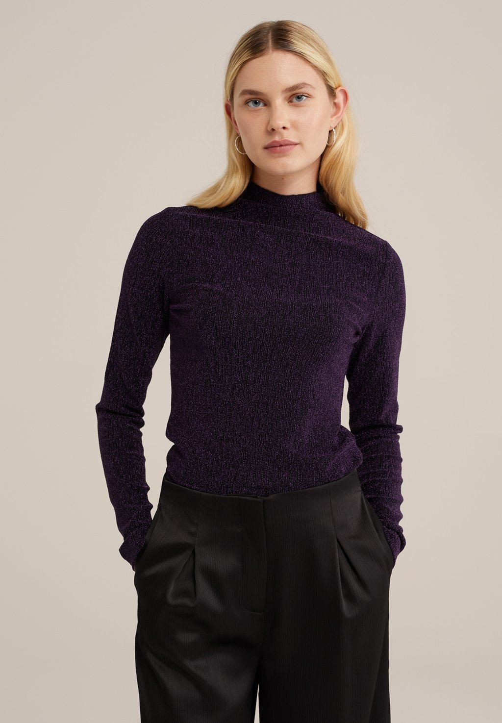 

Топ с длинными рукавами WE Fashion, фиолетовый