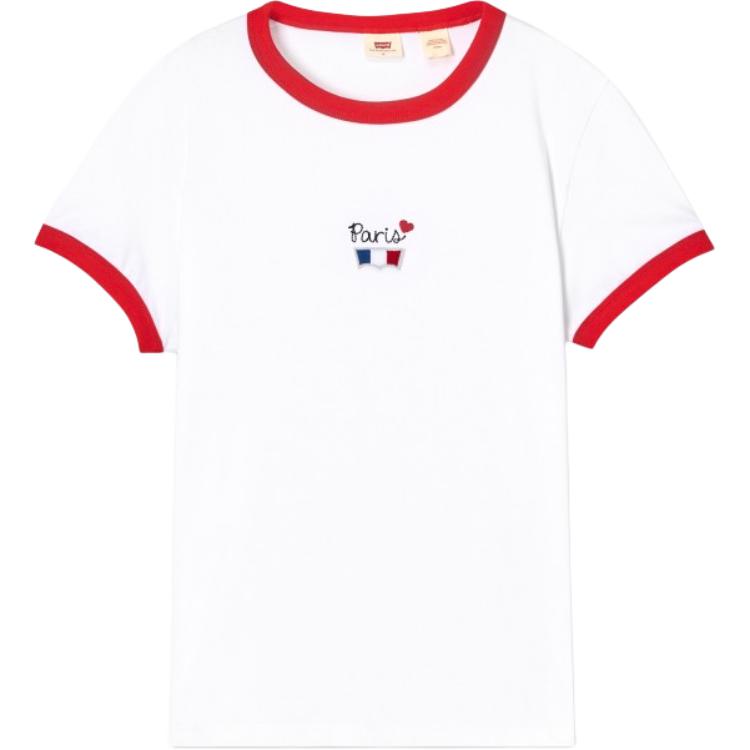 

Levis SS24 Paris Limited Capsule Series, женская футболка белого цвета