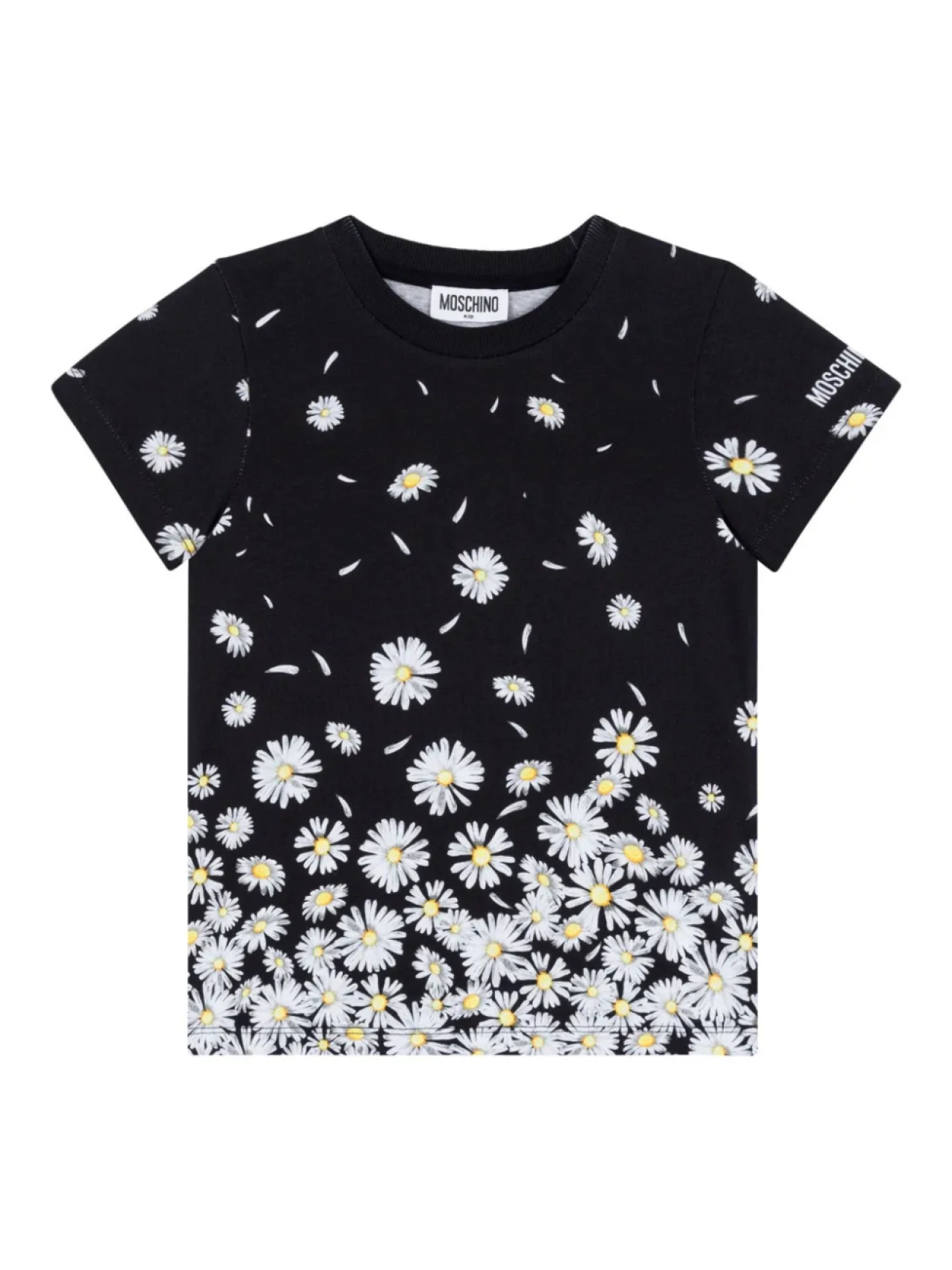 

Moschino Kids футболка с цветочным принтом, черный