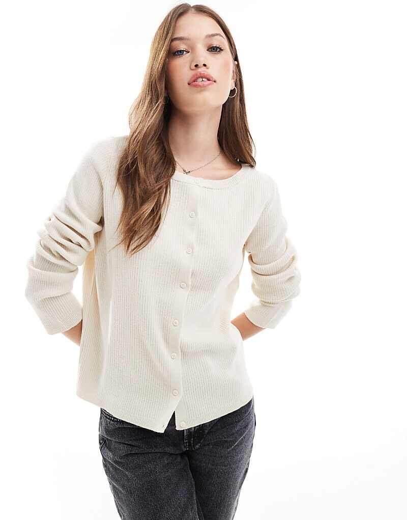 

Свободный кардиган-болеро цвета слоновой кости ASOS DESIGN