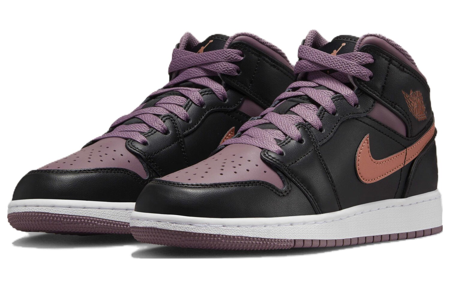 Кроссовки Jordan 1 Mid SE 'Black Sky J Mauve' GS, фиолетовый — фото 3