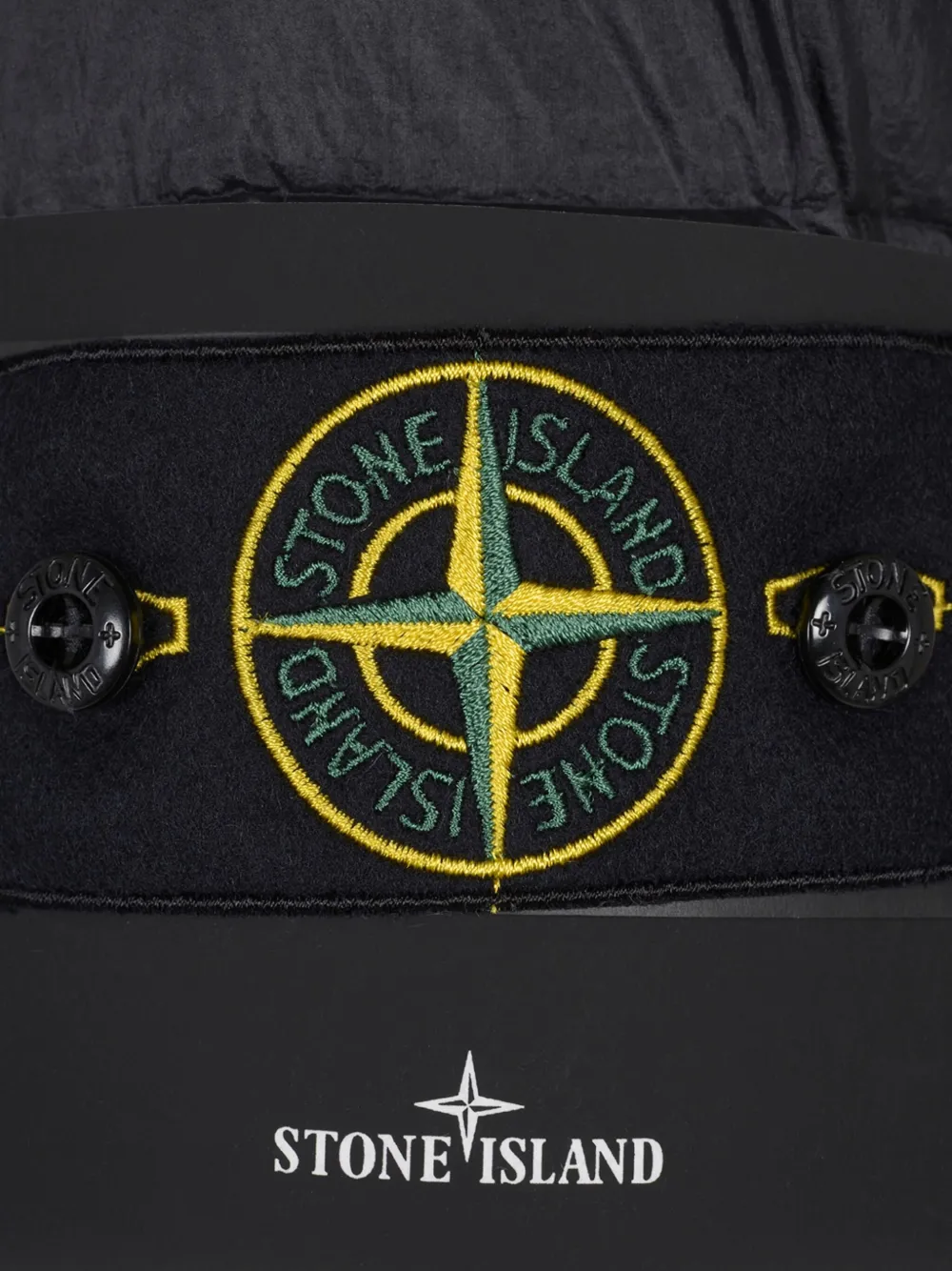 Стеганое пальто с капюшоном Stone Island, черный — фото 3