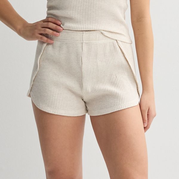 

Детские высокие шорты с вафельной текстурой Dolphin So, цвет oatmeal heather