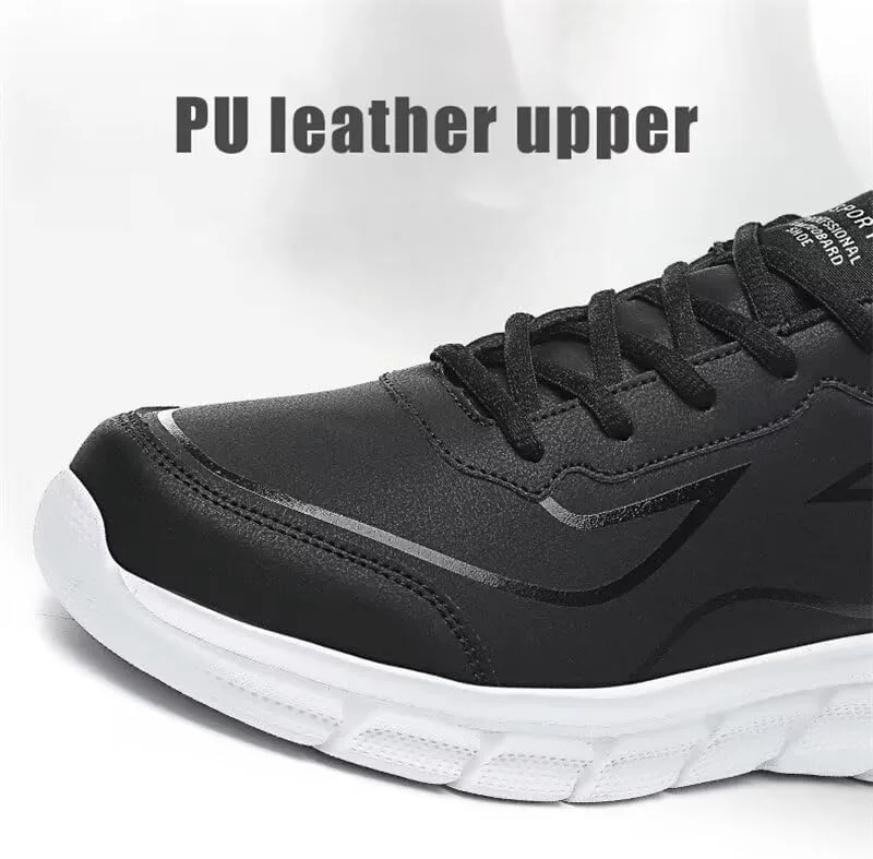 

Мужские водонепроницаемые повседневные кроссовки из искусственной кожи для прогулок и спорта на улице Zonkacen, серый белый