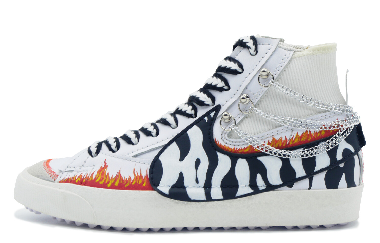 

Кроссовки Nike Blazer Skateboarding Shoes Unisex High-top White/black, белый