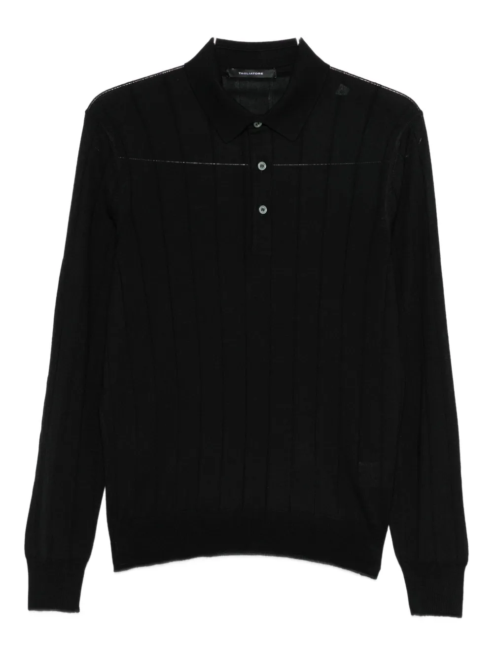 

Рубашка-поло в рубчик на пуговицах Tagliatore, черный