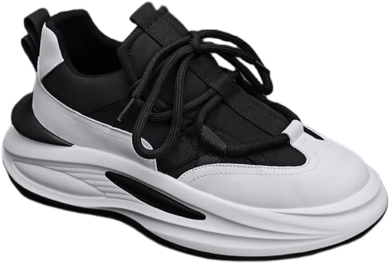 

Мужские низкие кроссовки на толстой подошве для любого сезона. Поверхность из ПУ, резина, противоскользящие и дышащие Fusecottc, черный