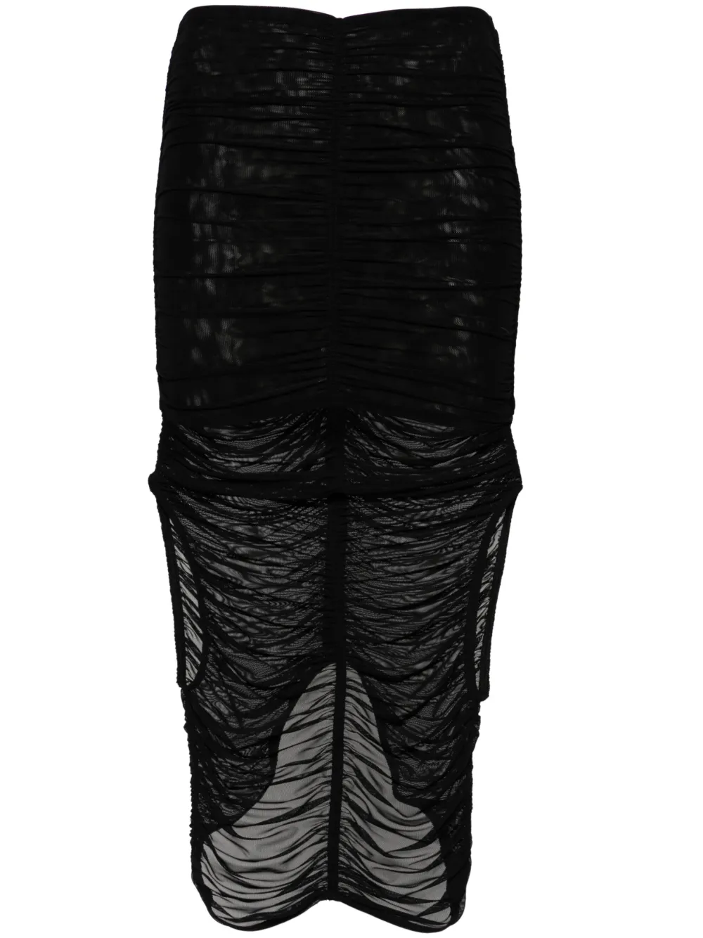

Драпированная юбка миди Mugler, черный