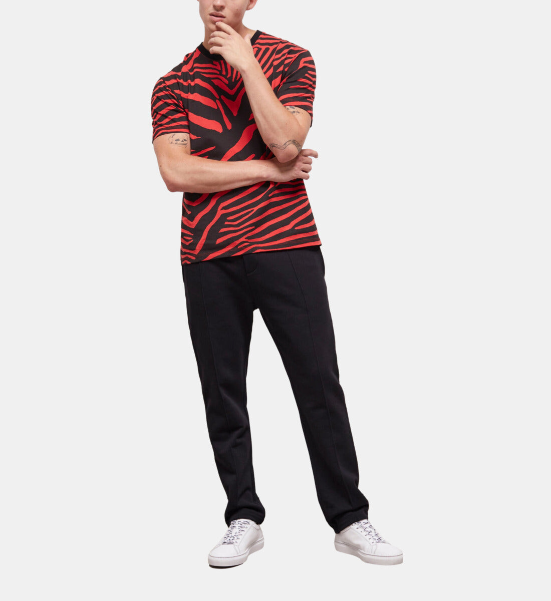 

Мужская красная футболка с принтом THE KOOPLES, цвет Red / Black