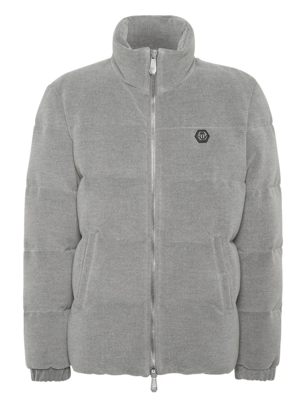 

Стеганый пуховик Philipp Plein, серый