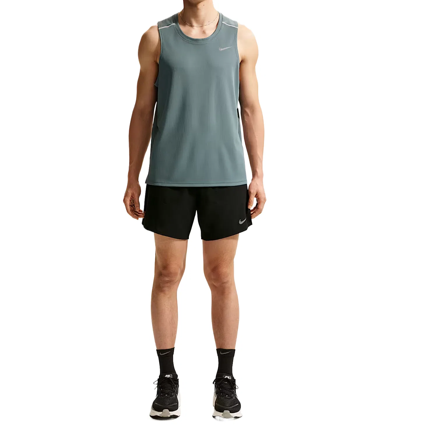 Мужские шорты для бега Dri Fit Nike, Black/Reflection Silver