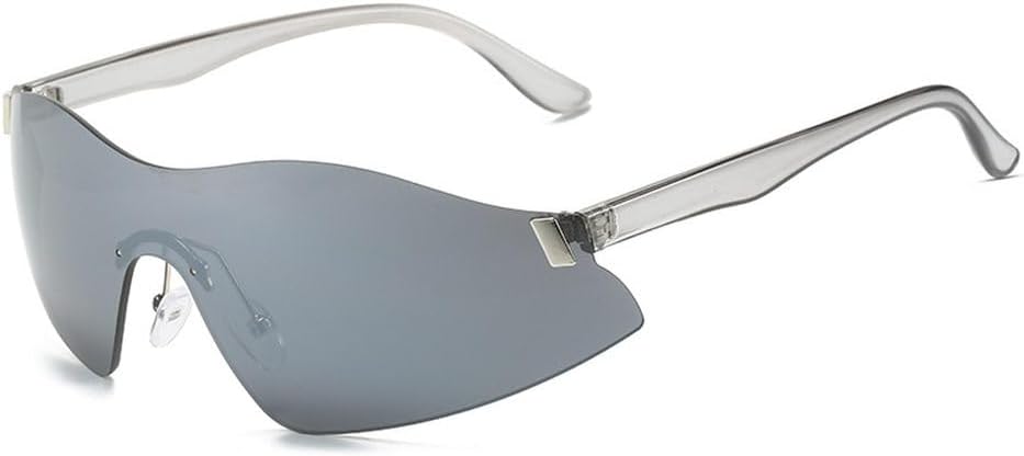 

Винтажные панк-солнцезащитные очки для женщин, цельные солнцезащитные очки для мужчин, защита от УФ-излучения UV400, спортивные очки для верховой езды, модные очки с заклепками generic, Silver