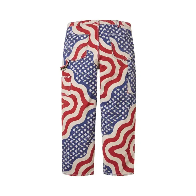 Брюки Supreme Flag Double Knee Painter Pant 'Multicolor' — фото 2