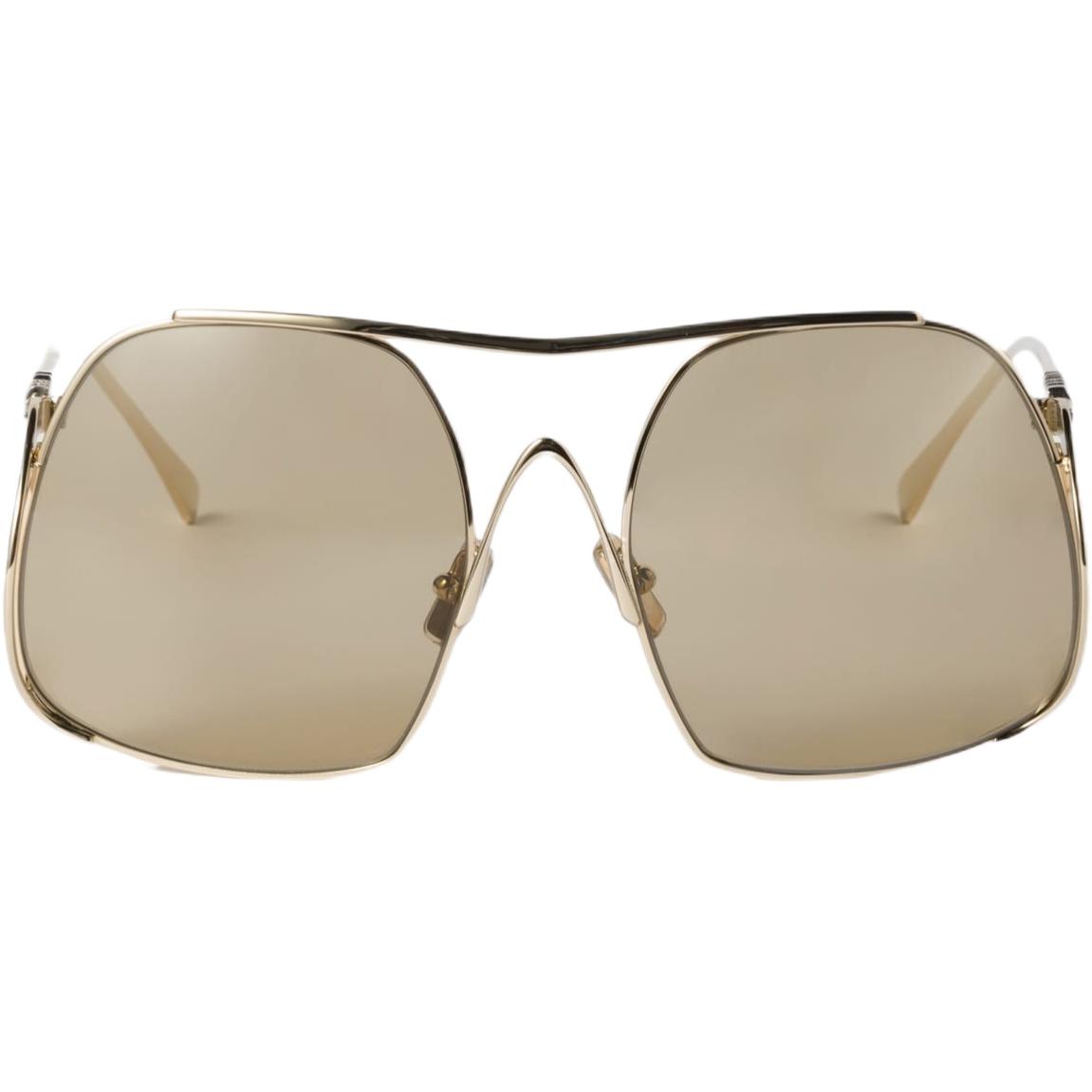 MIU MIU Женские металлические солнцезащитные очки золотые, Gold — фото 3