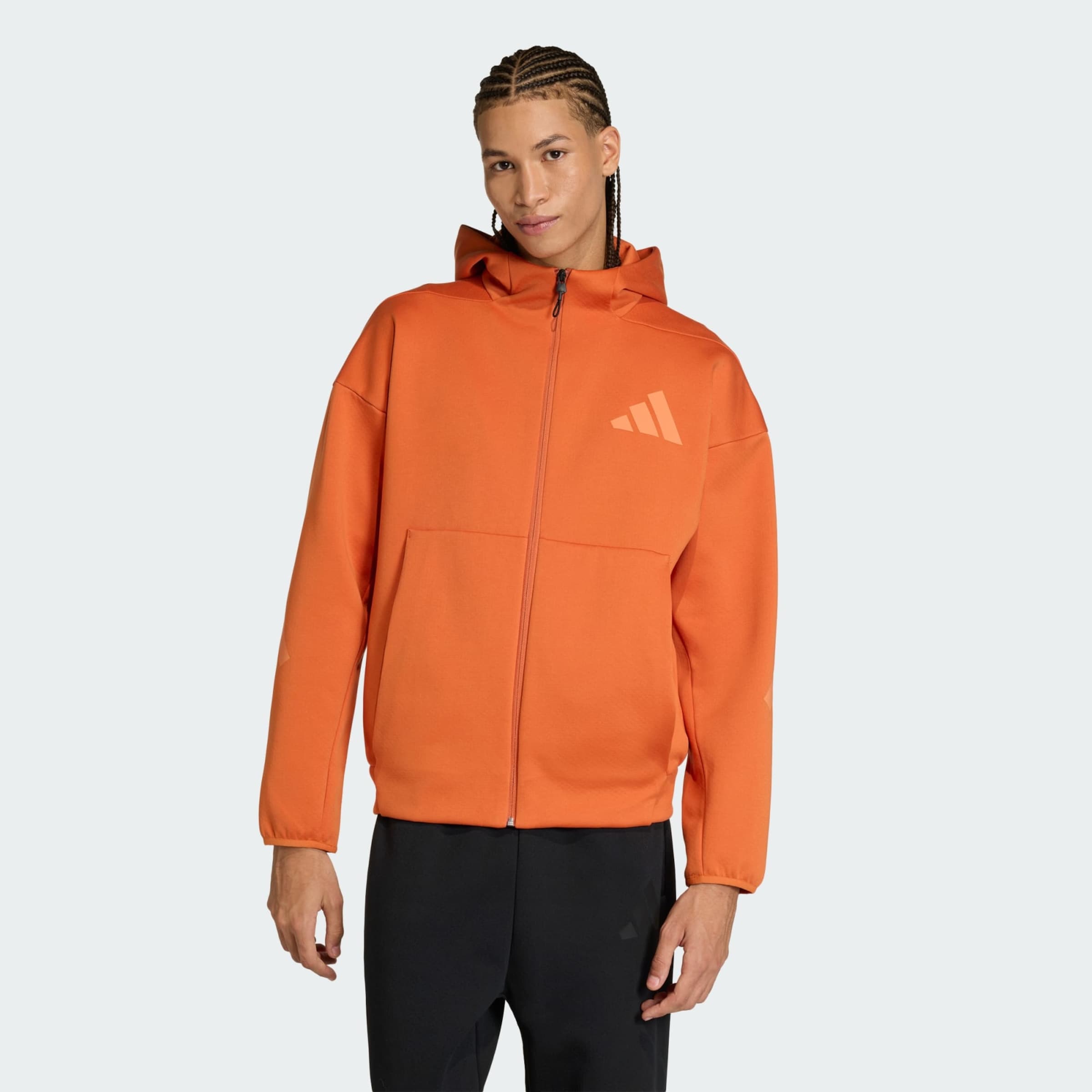 Adidas Sportswear Спортивная толстовка с молнией 'Z.N.E.' в оранжевом цвете — фото 2
