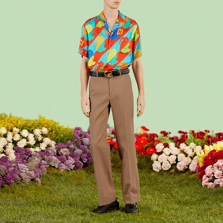 Рубашка мужская Gucci, многоцветная, Multicolor — фото 2