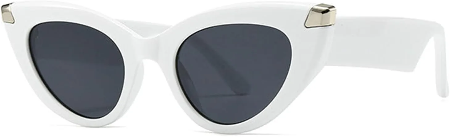

Солнцезащитные очки Willochra «Кошачий глаз» с металлическим декором для женщин, модные, классические, с защитой UV400, треугольная оправа, модель F27, White