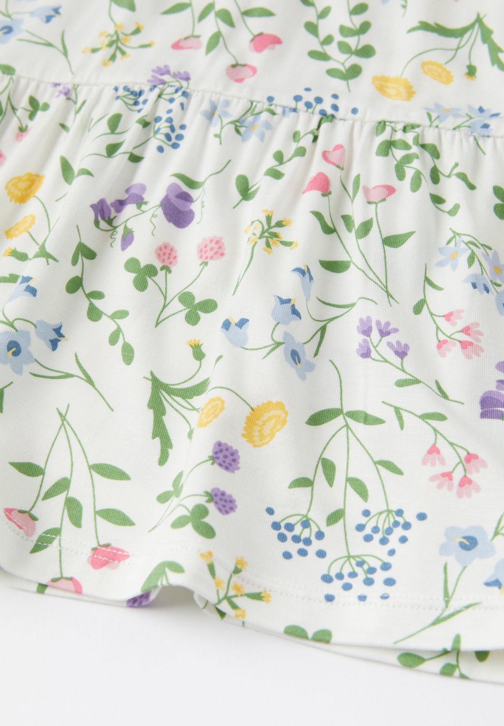 

Платье из джерси FLOWERS PRINT WITH GATHERED Polarn O. Pyret, белый