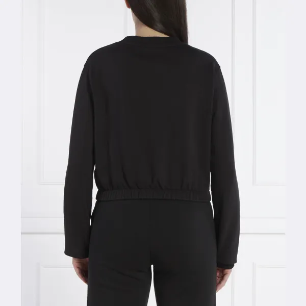 Укороченный свитшот из атласных коробок Calvin Klein, черный — фото 3