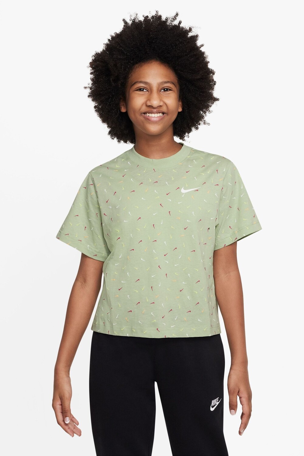 

Футболка свободного кроя оверсайз с логотипом Swoosh Nike, зеленый