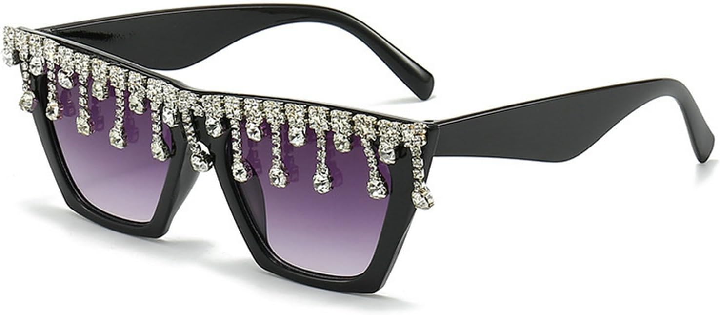 

Солнцезащитные очки «кошачий глаз» с подвеской из кристаллов и лавровых камней, женские солнцезащитные очки с кисточками, мужские солнцезащитные очки в стиле панк, женские солнцезащитные очки laureles, Black Gradient Grey