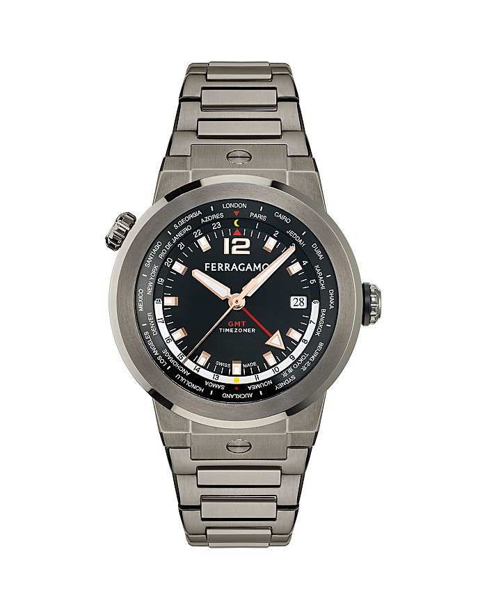 

Часы F-80 GMT Worldtime, 43 мм Ferragamo, черный