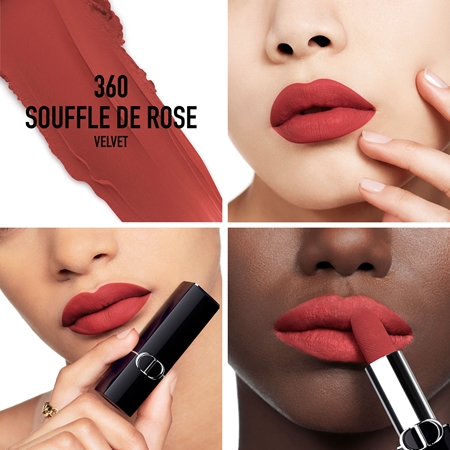 Губная помада прочный флакон многоразового использования DIOR Rouge Dior, 360 Souffle de Rose Velvet 3,5 g — фото 2