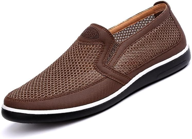 

Мужские повседневные сетчатые лоферы Asifn, летние дышащие ходовые туфли, удобные легкие обувь и путешествий, модная обувь, коричневый