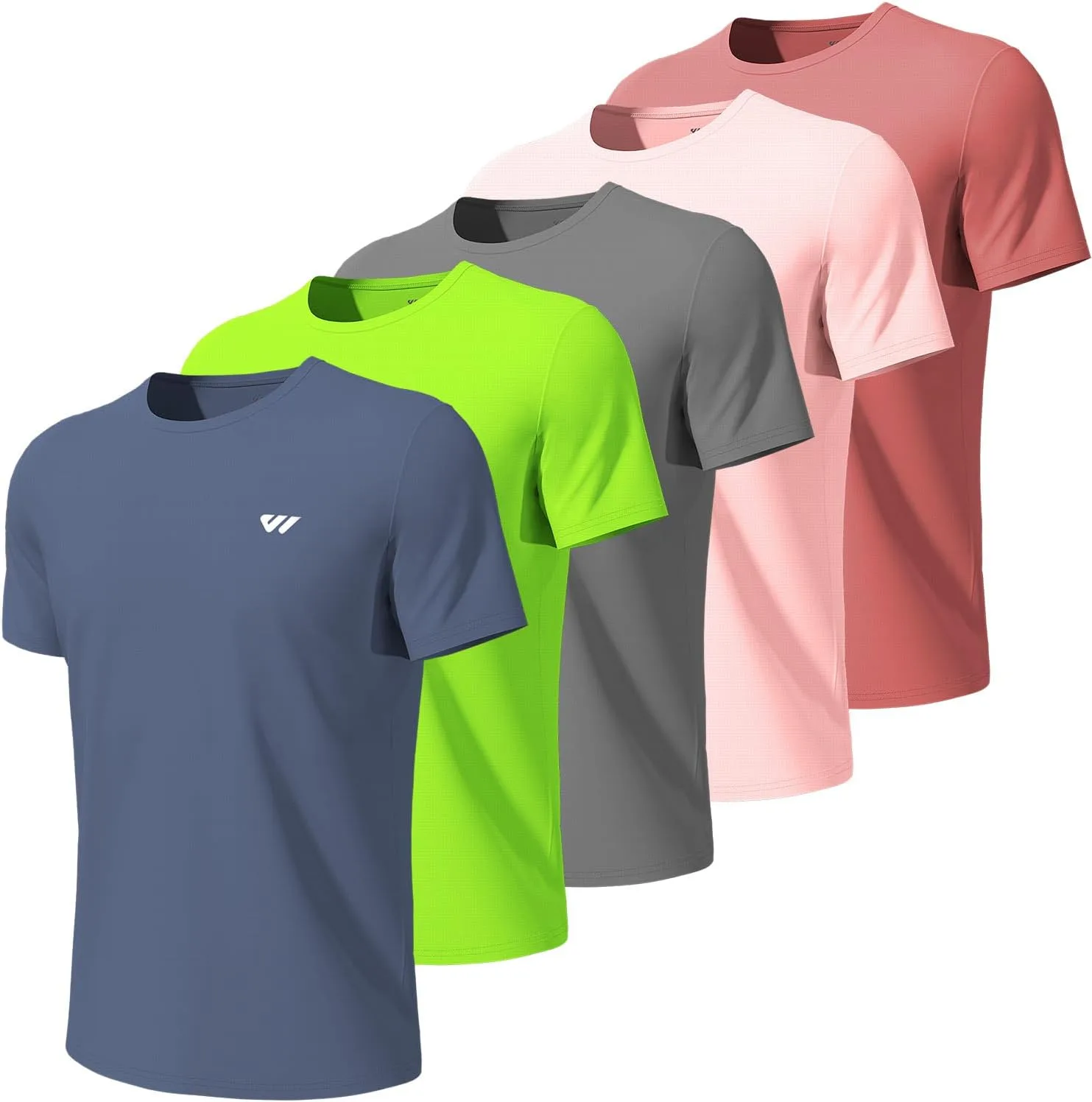 

3-5 футболок для тренировок мужские Quick Dry с коротким рукавом и круглым вырезом Wulibike