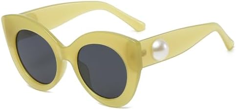 

Солнцезащитные очки «кошачий глаз» в стиле «кошачий глаз» 2026 года для женщин и мужчин, линзы с жемчужной отделкой, винтажная оправа, защита от ультрафиолета UV400 MTZJH, C4