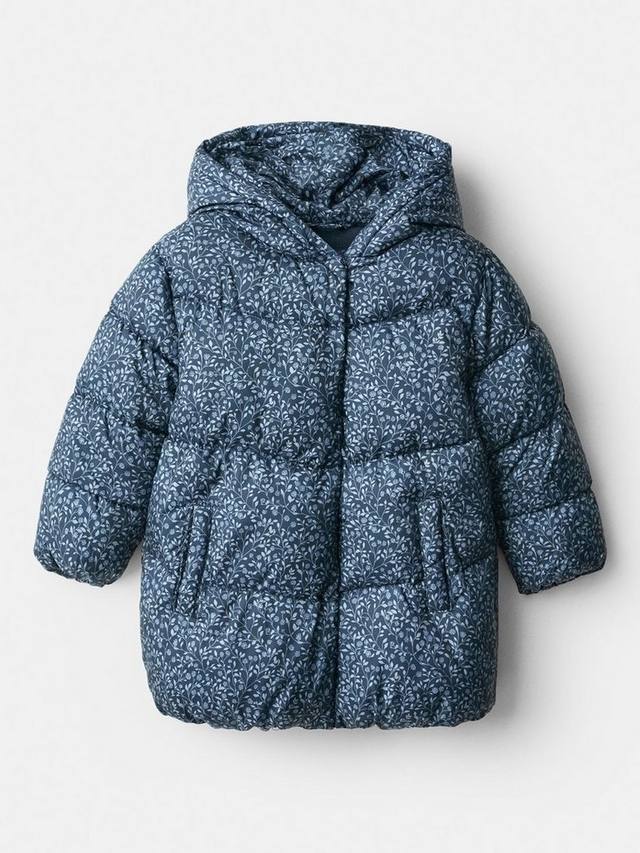 

Детская куртка Annab с капюшоном и стёганой отделкой Mango, Navy